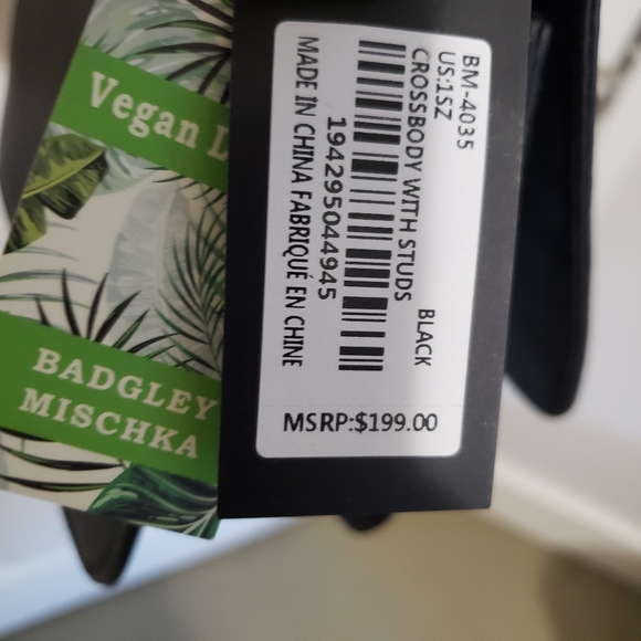 Badgley Mischka Vegan Leather Studded Crossbody in Black - Picture 10 of 10